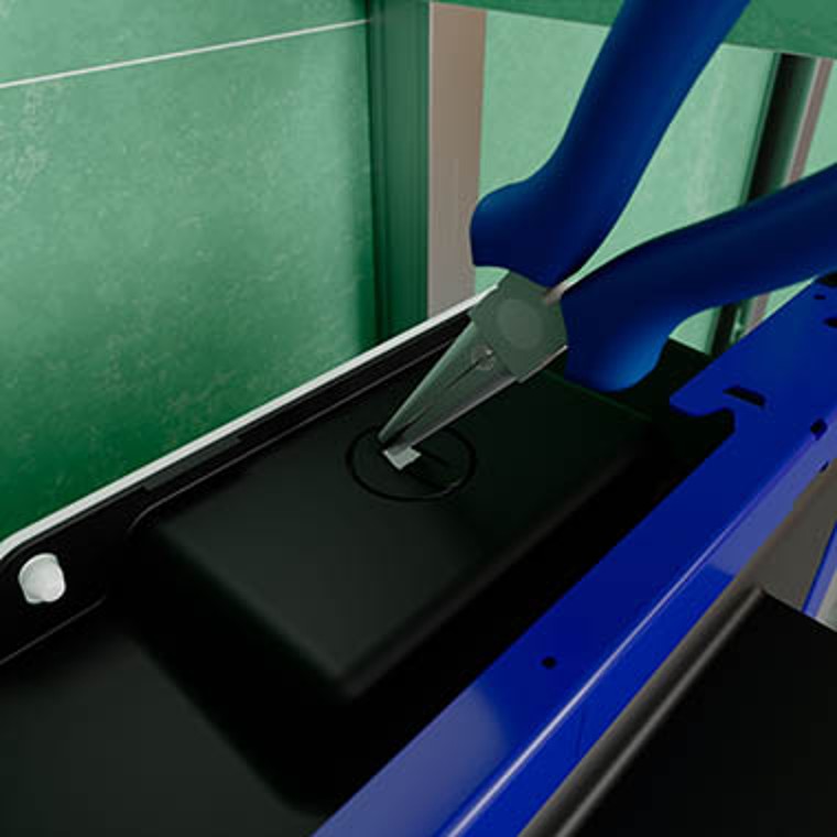 Vattenanslutning från tre sidor