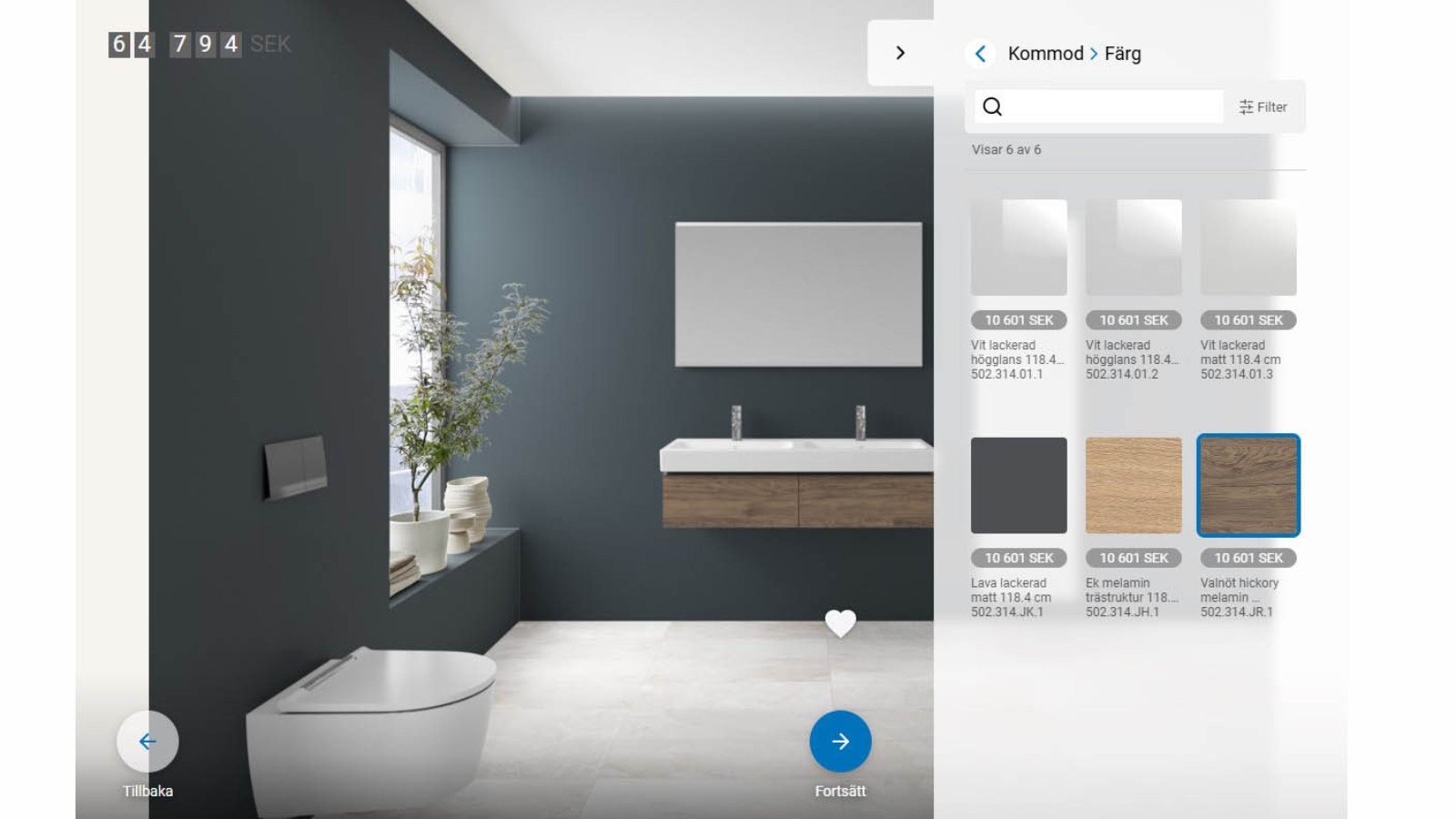 Välj färg på badrumsmöblerna med Geberit Designverktyg Välj färg på badrumsmöblerna med Geberit Designverktyg