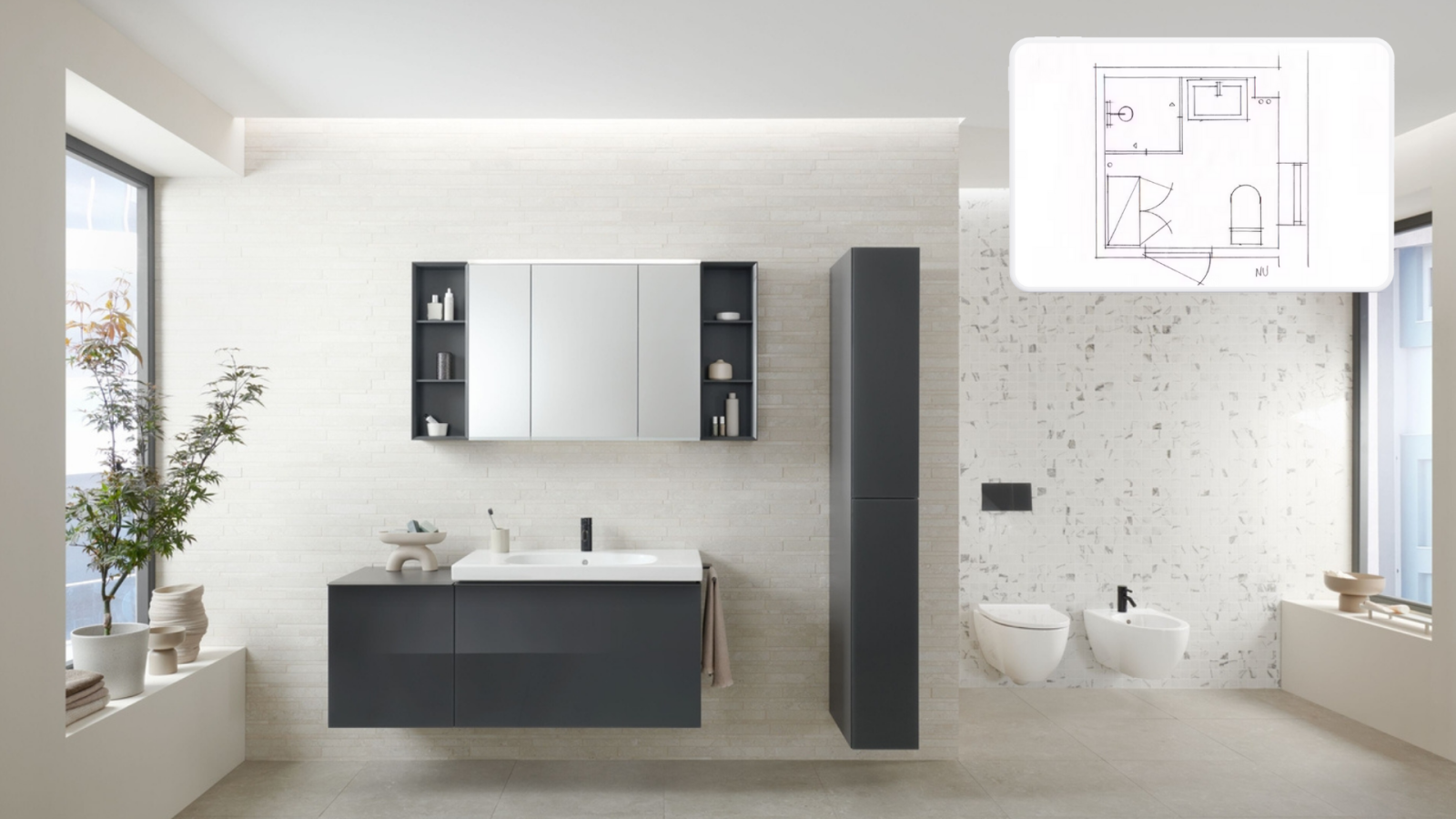 Geberit badrumsrenovering med planlösning