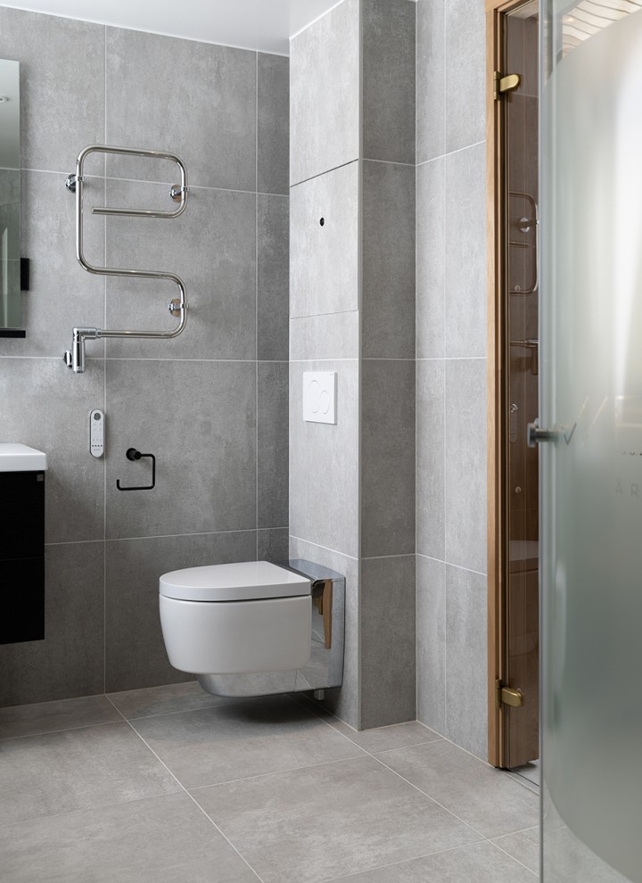 Ett badrum med duschtoaletten AquaClean Mera (© Per Danielsson/ Projekt P)