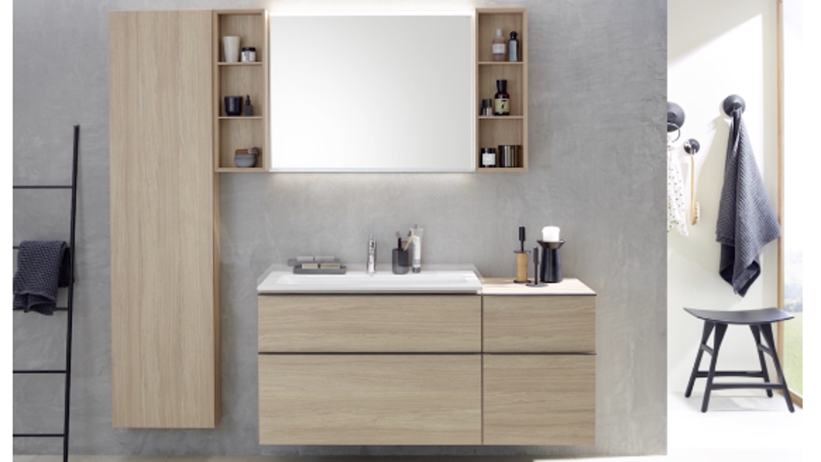 Geberit badrumsmöbler med effektiv förvaringslösning