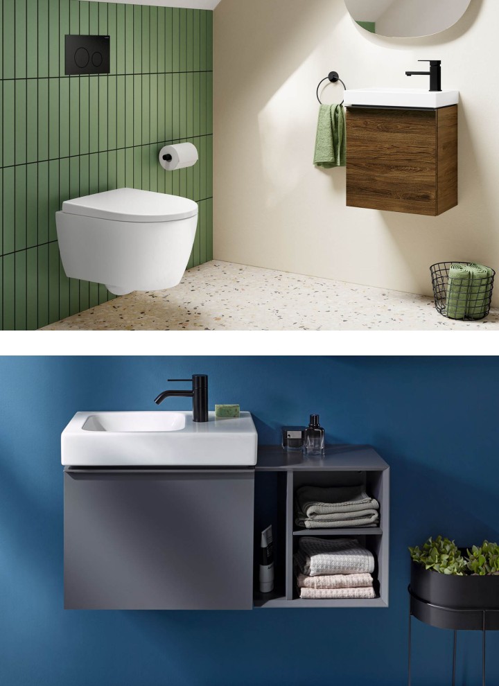 Litet badrum med Geberit badrumsmöbler