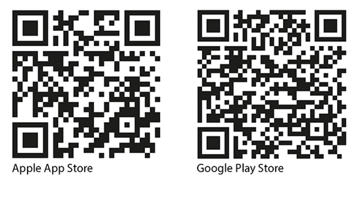 QR koder för iOS Geberit Home app och Android Geberit Home app