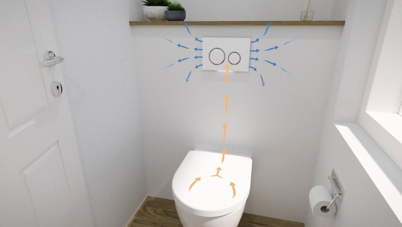 WC med Geberit DuoFresh luktutsugningsenhet WC med Geberit DuoFresh luktutsugningsenhet