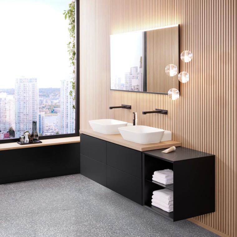 Geberit Option Plus spegel med handfat och underskåp från Geberit ONE Geberit Option Plus spegel med handfat och underskåp från Geberit ONE