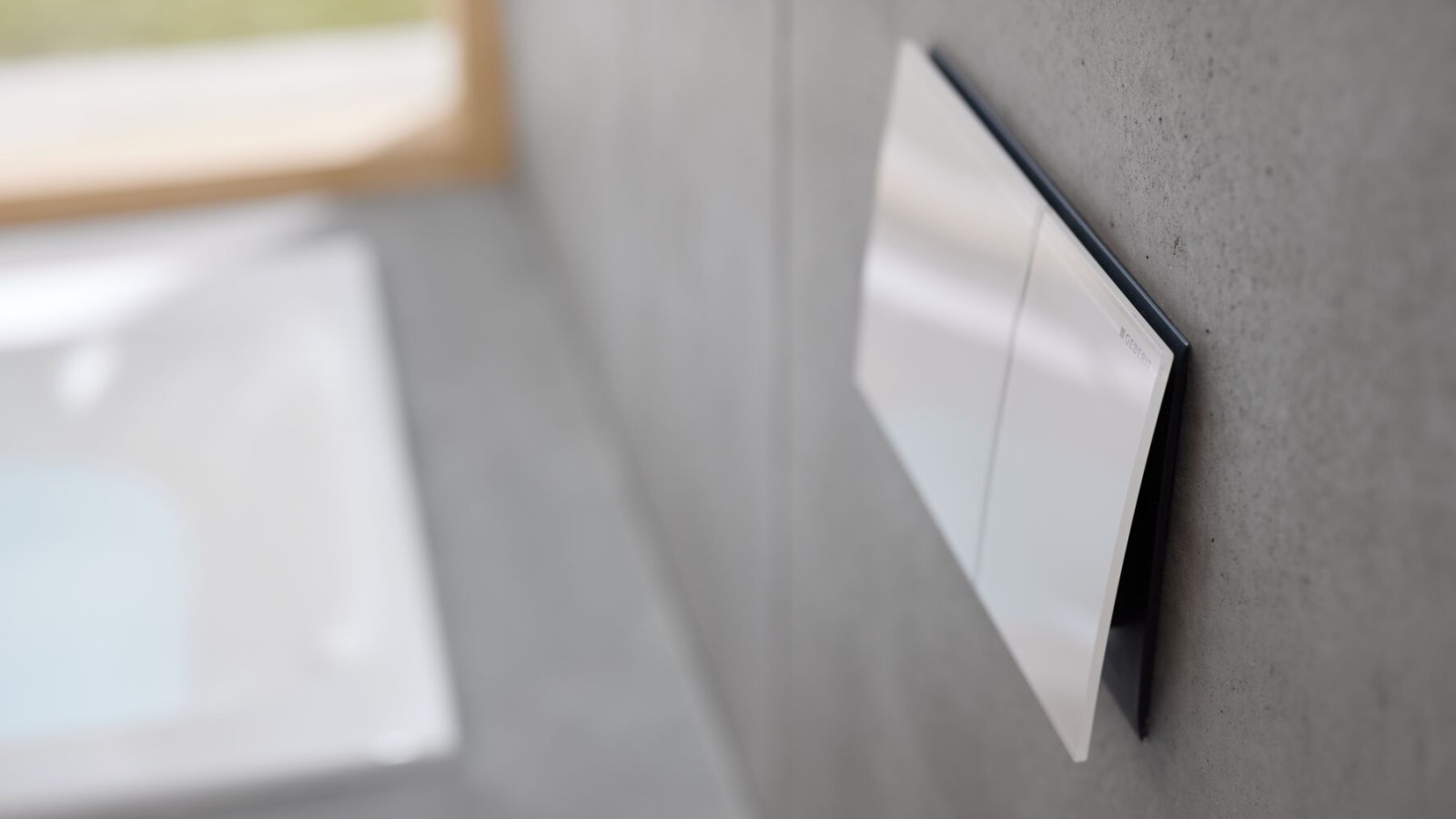 Geberit Sigma70 i vitt glas Geberit Sigma70 i vitt glas