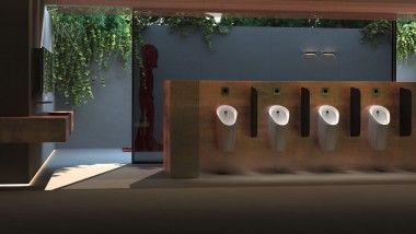 Geberit Preda urinaler i offentliga utrymmen