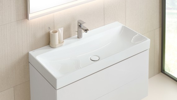 Tvättställ i badrumsserien Geberit iCon (© Geberit) Tvättställ i badrumsserien Geberit iCon (© Geberit)