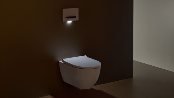 Geberit Sigma50 spolplatta, square, med orienteringsljus Geberit Sigma50 spolplatta, square, med orienteringsljus