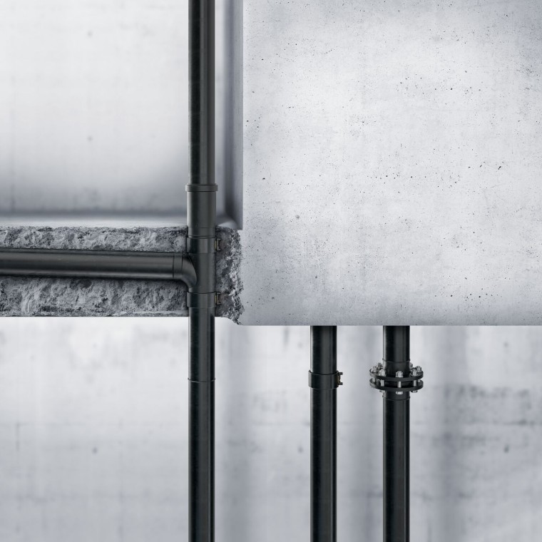 Geberit PE kan även gjutas in i betong Geberit PE kan även gjutas in i betong