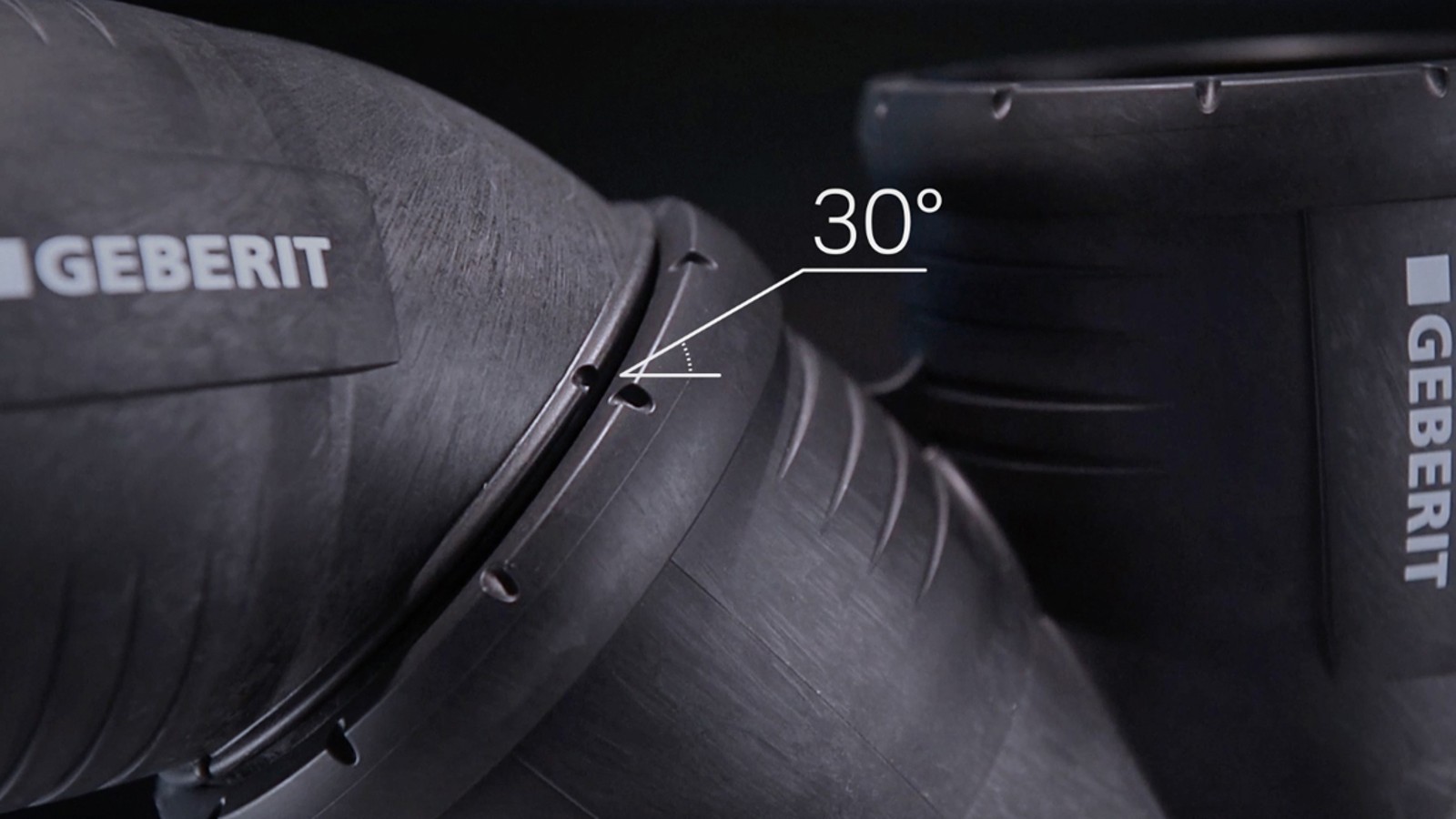 30° markeringar på Geberit Silent-Pro rördel 30° markeringar på Geberit Silent-Pro rördel