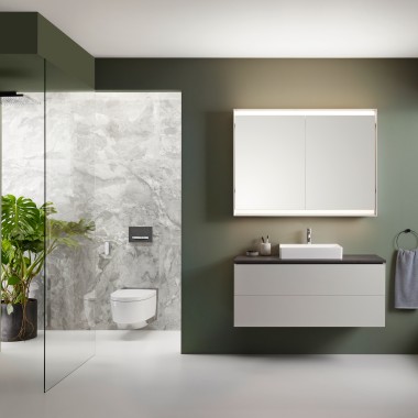 Geberit AquaClean Mera Comfort duschtoalett och Geberit ONE badrumsmöbler Geberit AquaClean Mera Comfort duschtoalett och Geberit ONE badrumsmöbler