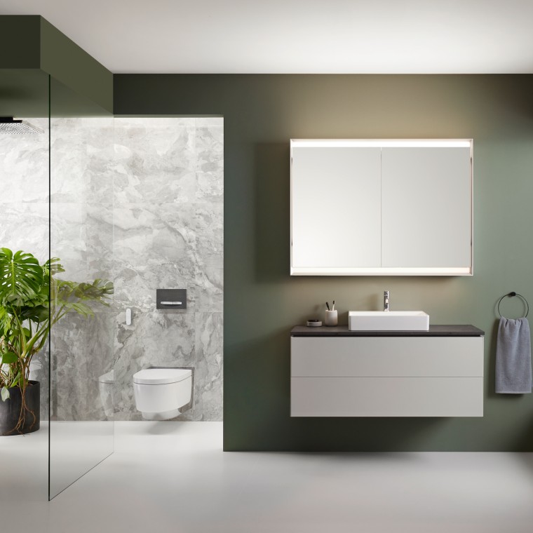 Geberit AquaClean Mera Comfort duschtoalett och Geberit ONE badrumsmöbler Geberit AquaClean Mera Comfort duschtoalett och Geberit ONE badrumsmöbler