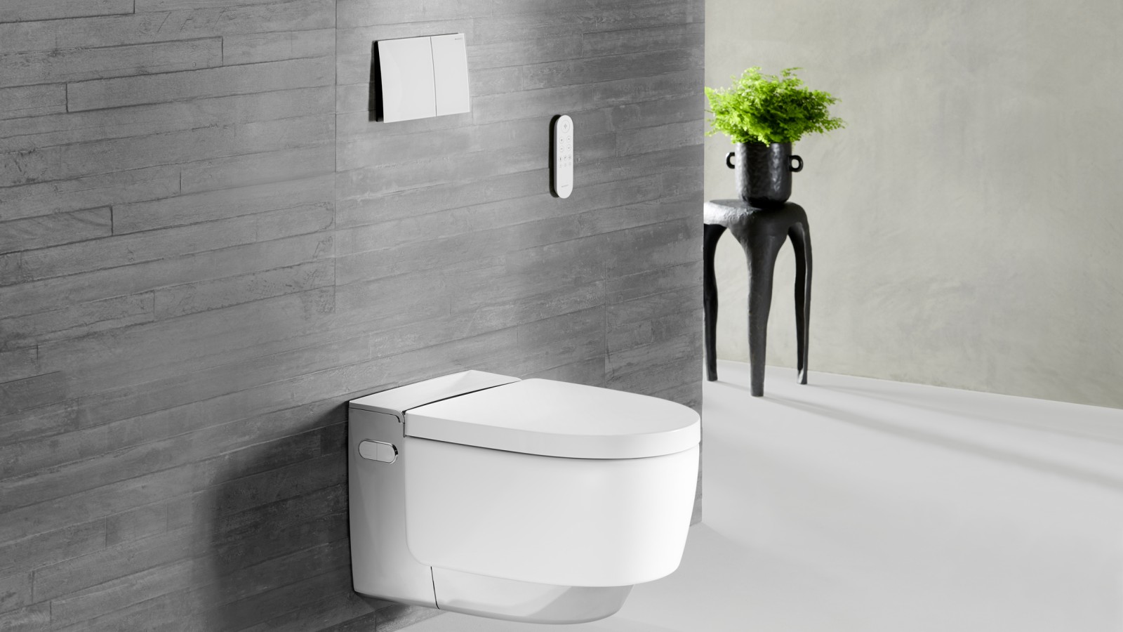 Geberit AquaClean Mera Comfort i krom med Sigma70 spolplatta