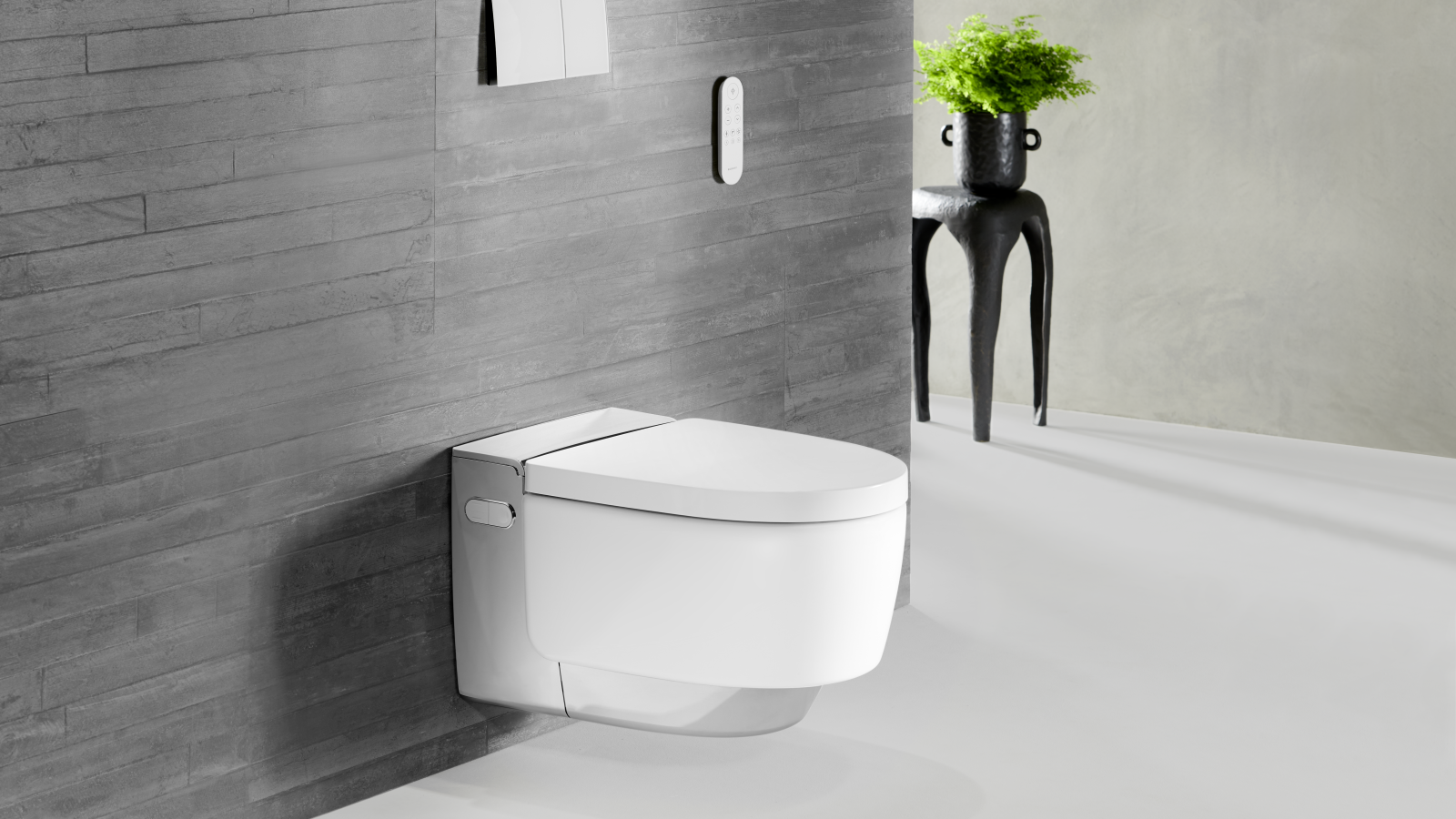 Geberit AquaClean Mera Comfort i krom med Sigma70 spolplatta