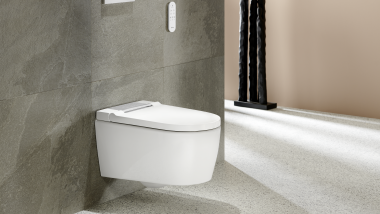 Geberit AquaClean Sela i vitt med Sigma20 spolplatta