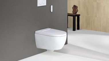 Geberit AquaClean Alba med fjärrkontroll och spolplatta Sigma 20