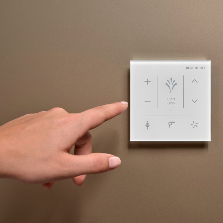 Väggmonterad manöverpanel med glasyta för Geberit AquaClean Väggmonterad manöverpanel med glasyta för Geberit AquaClean