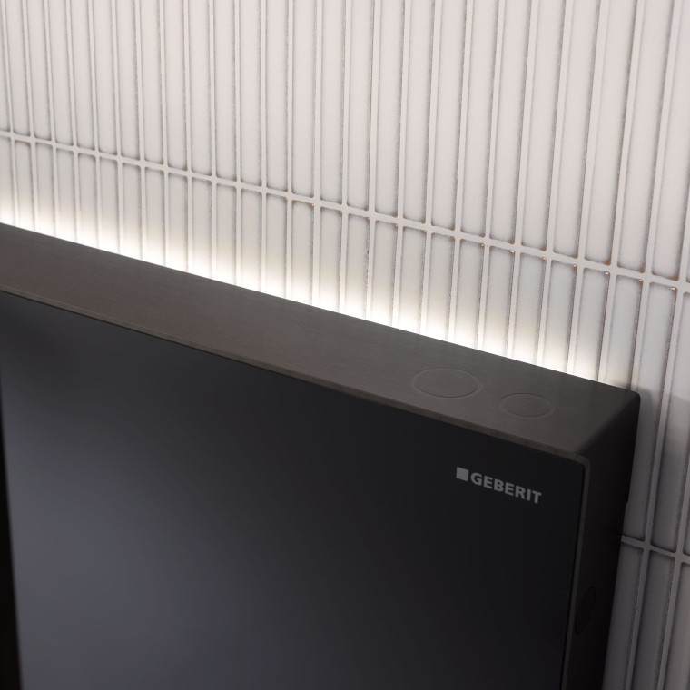 Orienteringsljus på Geberit Monolith Plus i svart (© Geberit) Orienteringsljus på Geberit Monolith Plus i svart (© Geberit)