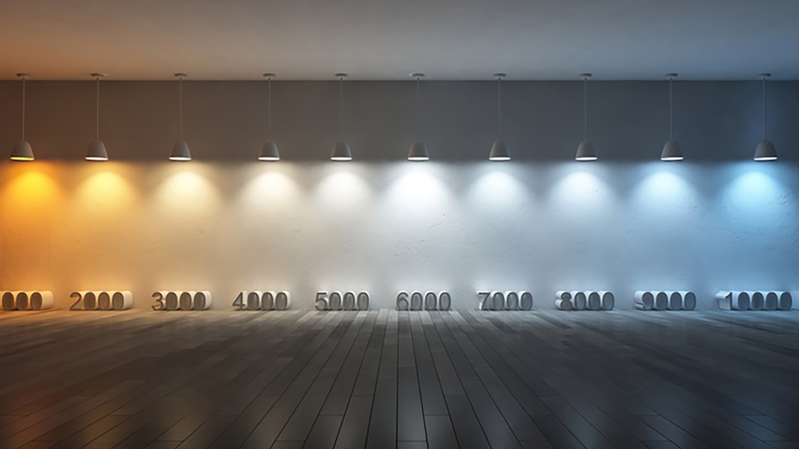 Illustration av färgtemperatur med olika kelvin-värden (© iStock.com/SuriyaKK) Illustration av färgtemperatur med olika kelvin-värden (© iStock.com/SuriyaKK)