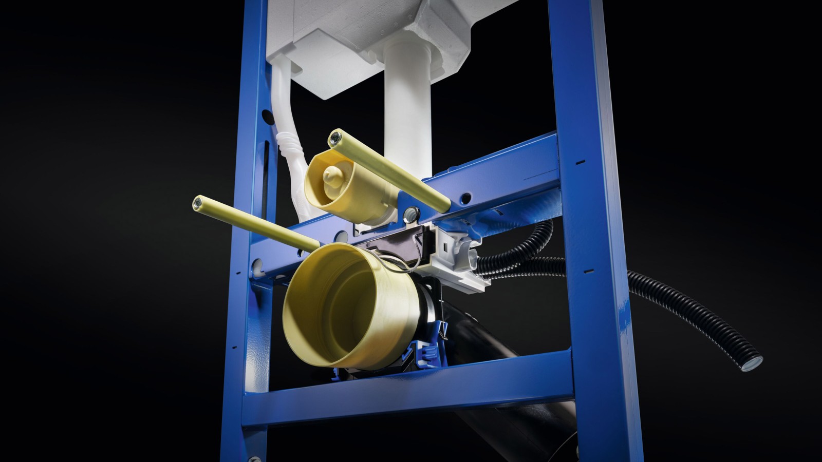 Bekväm elanslutning via Power & Connect Box på ett installationselement för WC Bekväm elanslutning via Power & Connect Box på ett installationselement för WC