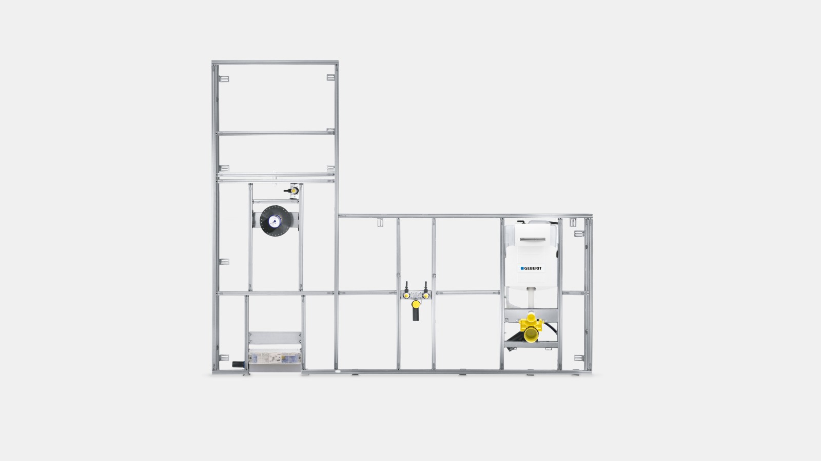 Geberit GIS installationsvägg för tvättställsområde, WC och dusch Geberit GIS installationsvägg för tvättställsområde, WC och dusch