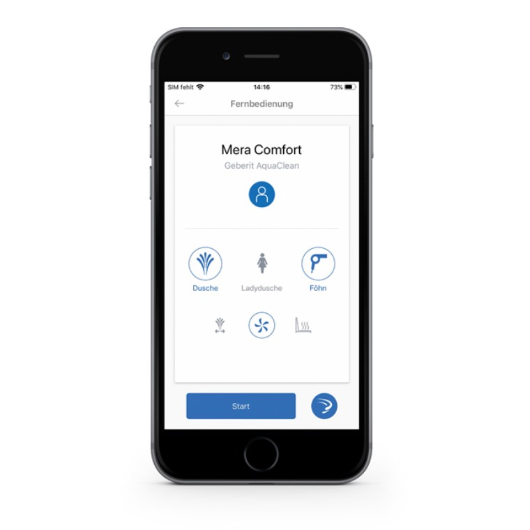 Geberit Home App för styrning av duschtoaletten Geberit Home App för styrning av duschtoaletten