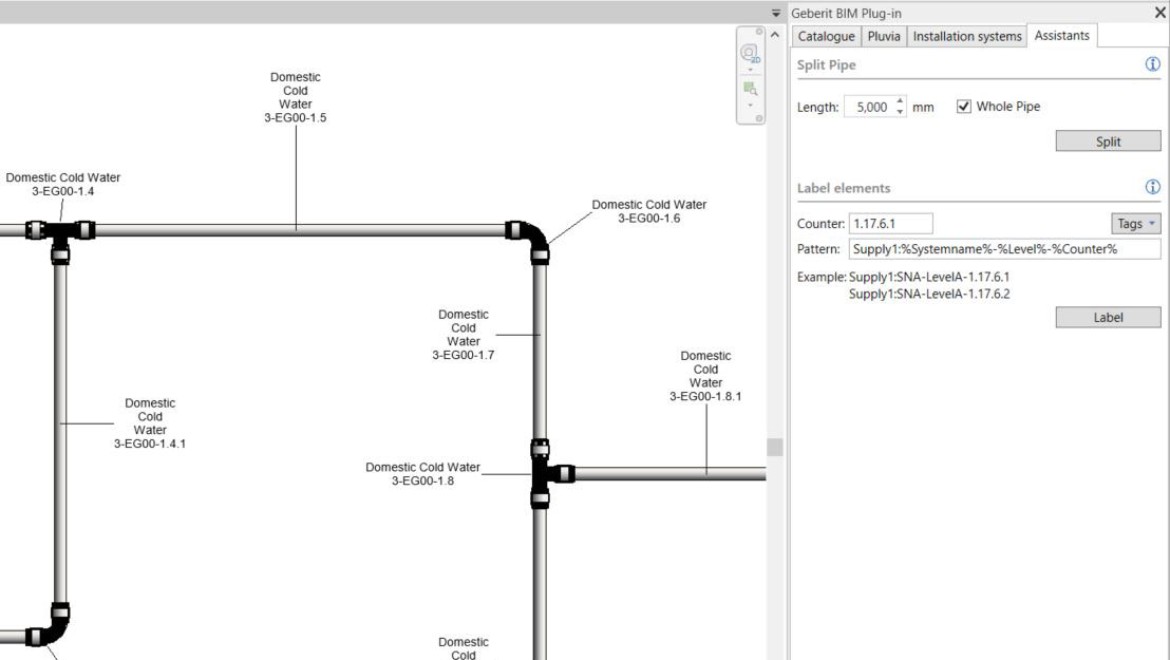 Numrering av rör i Geberit BIM plug-in