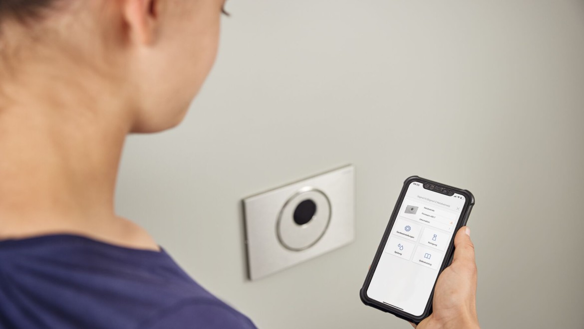 Inställning av WC-spolning via Geberit Control app