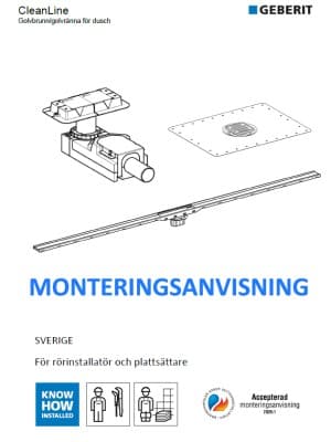 Monteringsanvisning Geberit CleanLine Monteringsanvisning Geberit CleanLine
