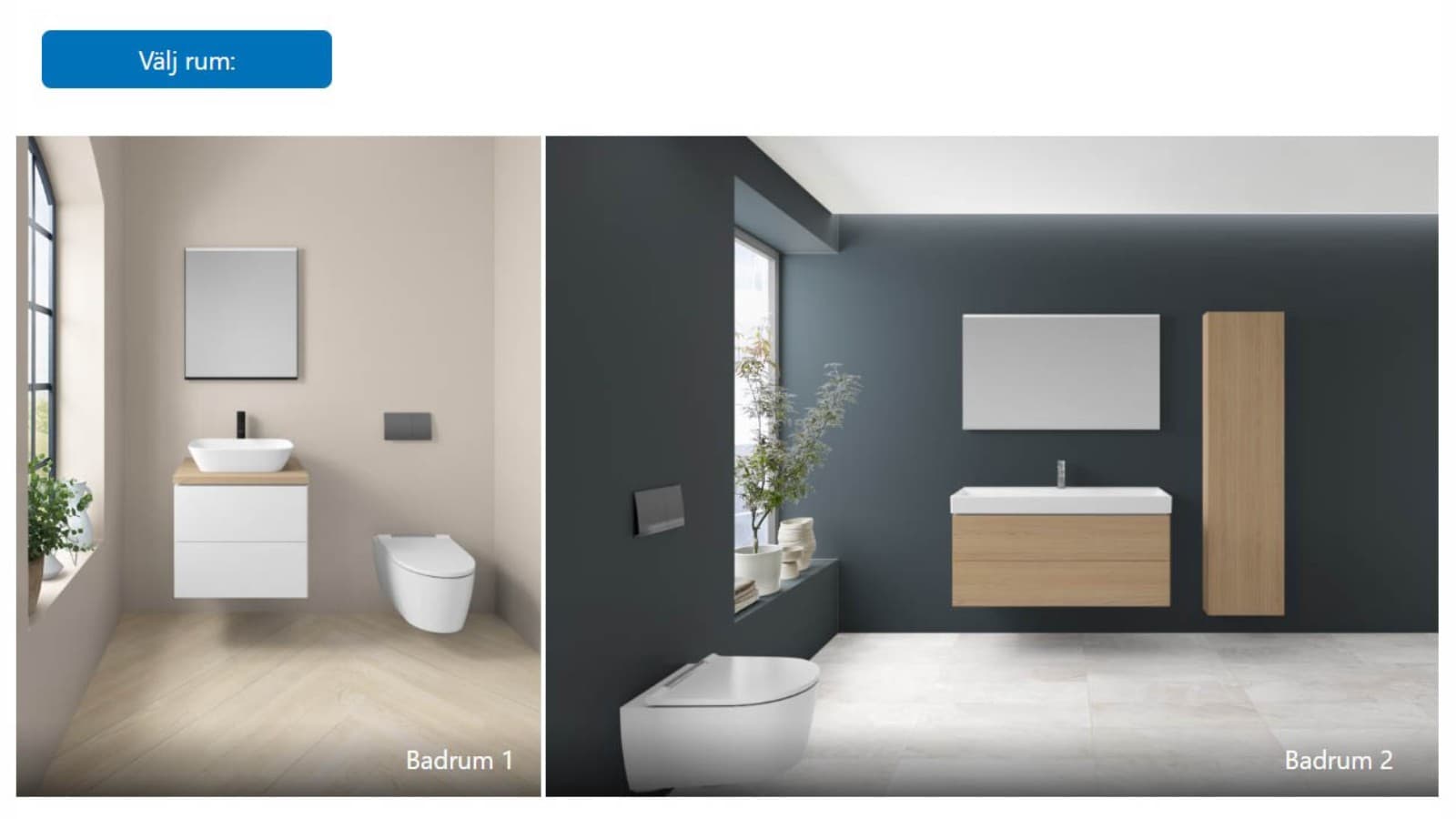 Välj planlösning i Geberit Badrumsdesigner Välj planlösning i Geberit Badrumsdesigner