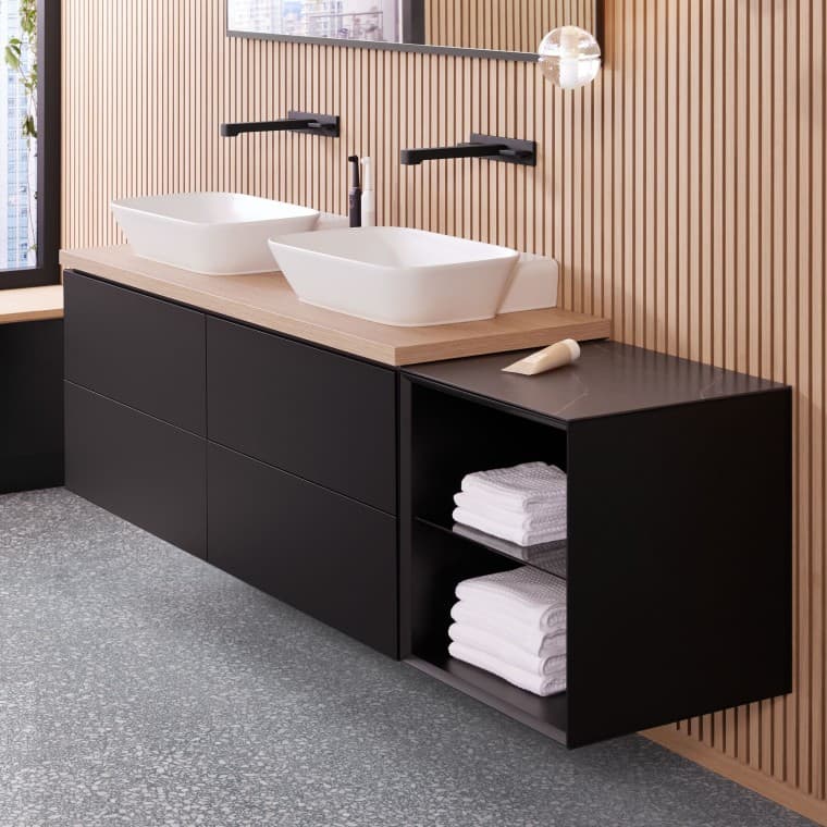 Geberit ONE badrumsmöbler i svart Geberit ONE badrumsmöbler i svart