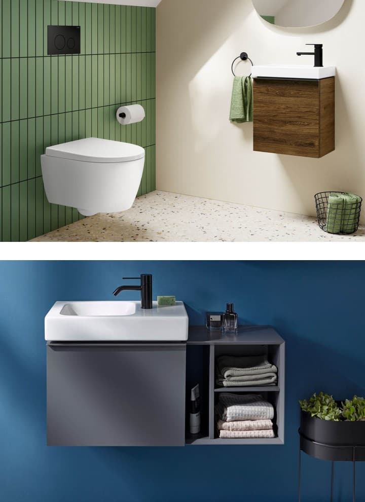 Litet badrum med Geberit badrumsmöbler Litet badrum med Geberit badrumsmöbler