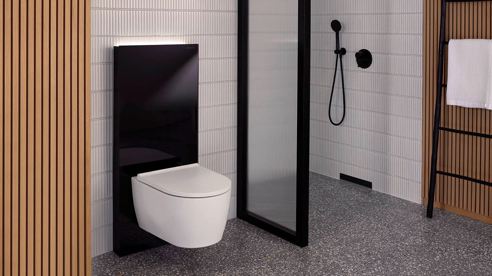 Geberit Monolith sanitetsmodul med orienteringsbelysning Geberit Monolith sanitetsmodul med orienteringsbelysning