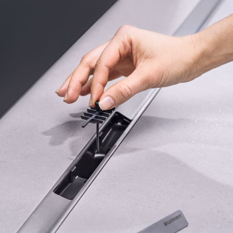 Kaminsats på Geberit CleanLine golvränna Kaminsats på Geberit CleanLine golvränna