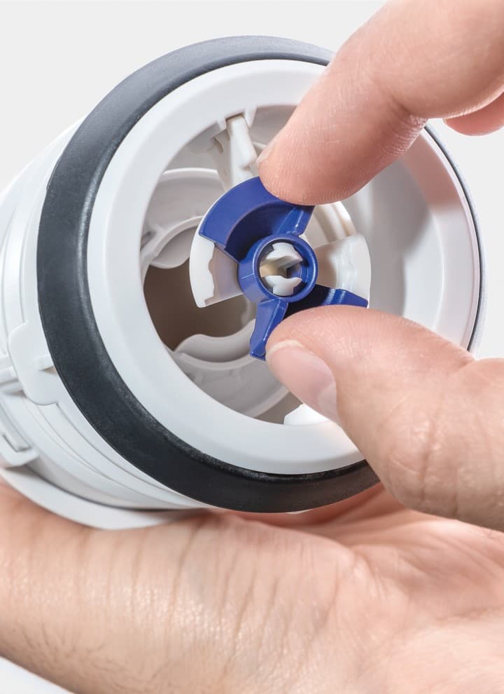 Spolventiler i Geberit cisterner är enkla att rengöra (© Geberit) Spolventiler i Geberit cisterner är enkla att rengöra (© Geberit)