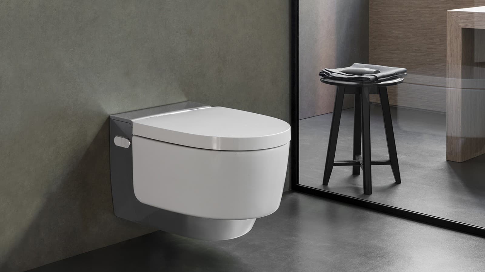 Geberit AquaClean Mera smälter harmoniskt in i badrummet tack vare sin design Geberit AquaClean Mera smälter harmoniskt in i badrummet tack vare sin design