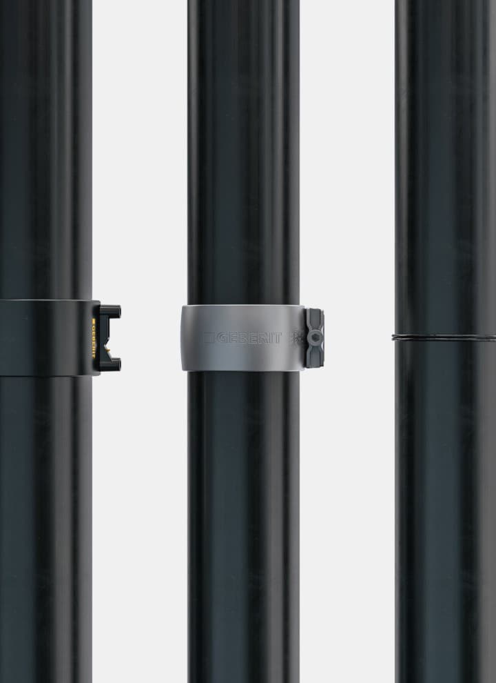 Geberit Silent-db20 kan installeras med hjälp av olika anslutningstekniker Geberit Silent-db20 kan installeras med hjälp av olika anslutningstekniker