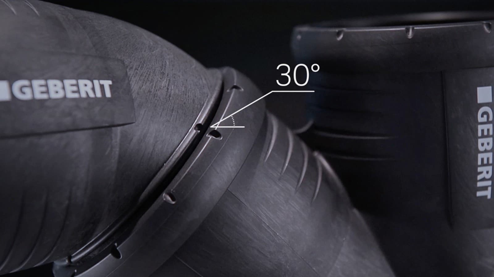 30° markeringar på Geberit Silent-Pro rördel 30° markeringar på Geberit Silent-Pro rördel