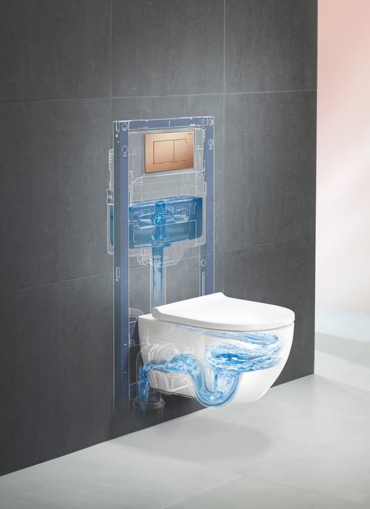 Geberit WC-system med Acanto toalett, TurboFlush och Geberit Sigma40 spolplatta Geberit WC-system med Acanto toalett, TurboFlush och Geberit Sigma40 spolplatta