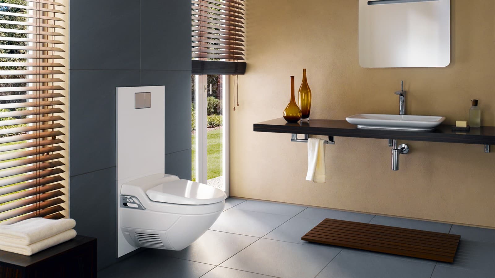 På 90-talet kom den lugna designen tillbaka, varför större badrum blev vanligare På 90-talet kom den lugna designen tillbaka, varför större badrum blev vanligare