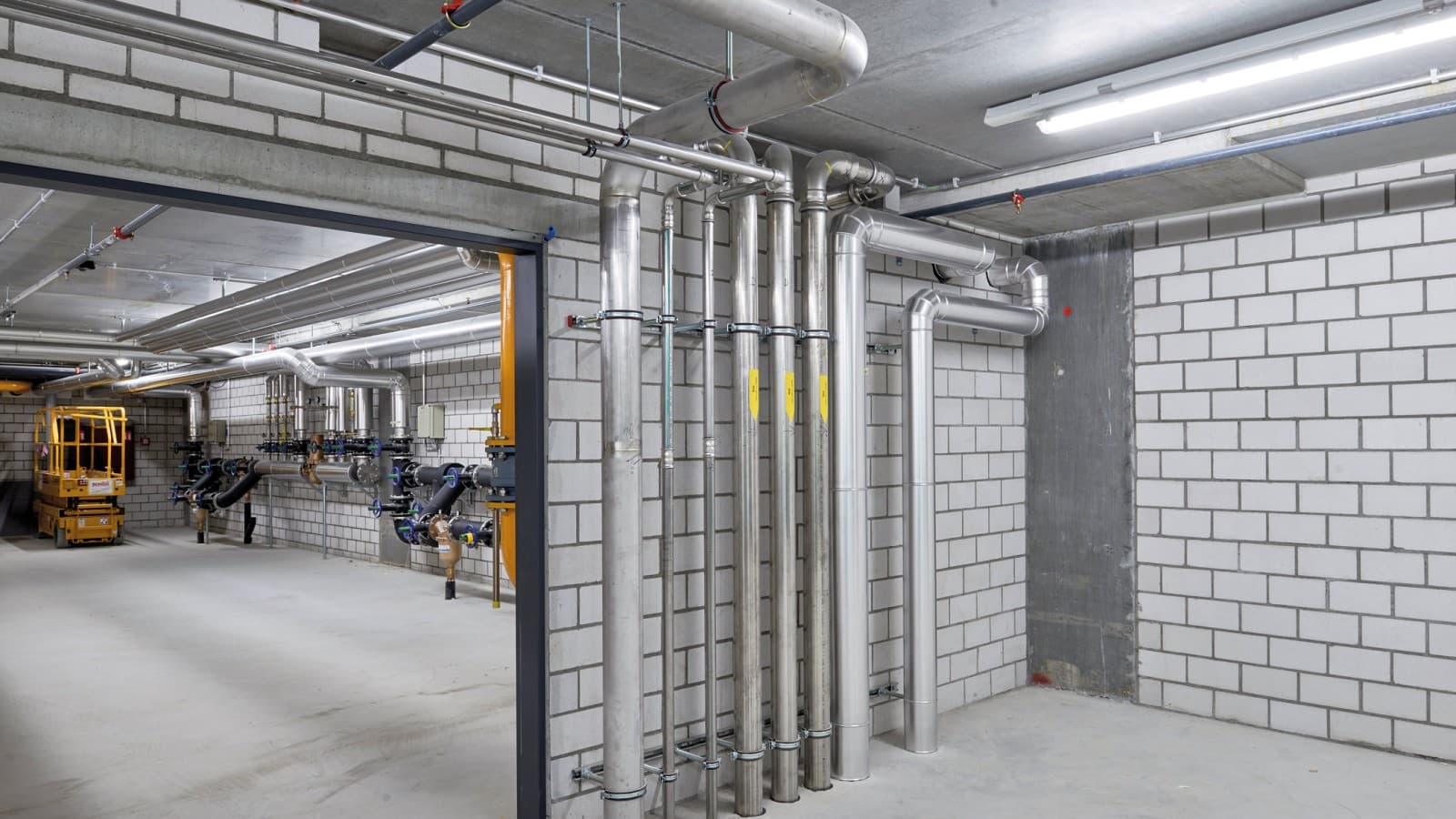 Geberit Mapress i rostfritt stål med gul märkning för metangas Geberit Mapress i rostfritt stål med gul märkning för metangas