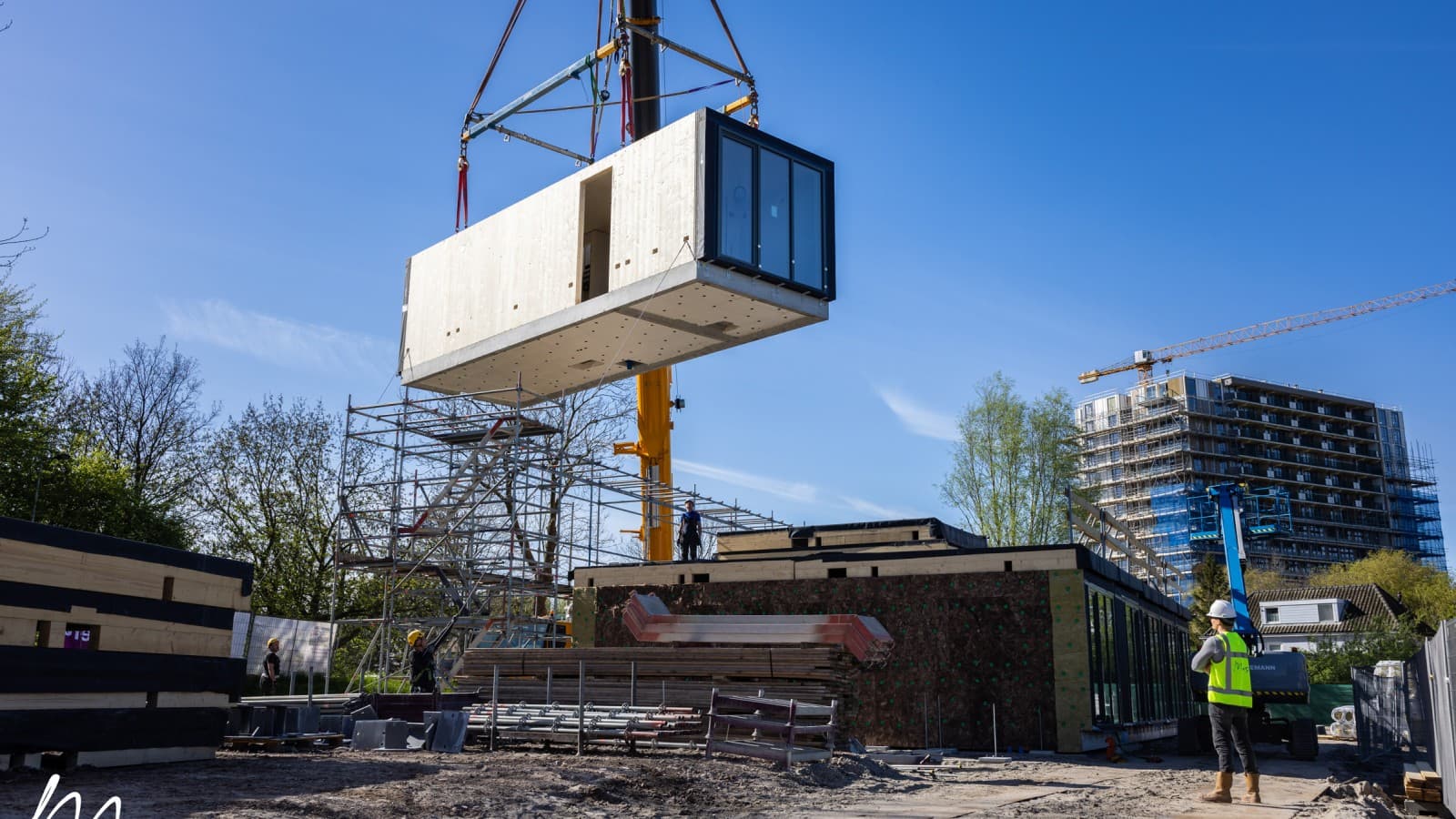 Modulbyggnad innebär också att projekt kan genomföras snabbare och mer effektivt (© Moos)