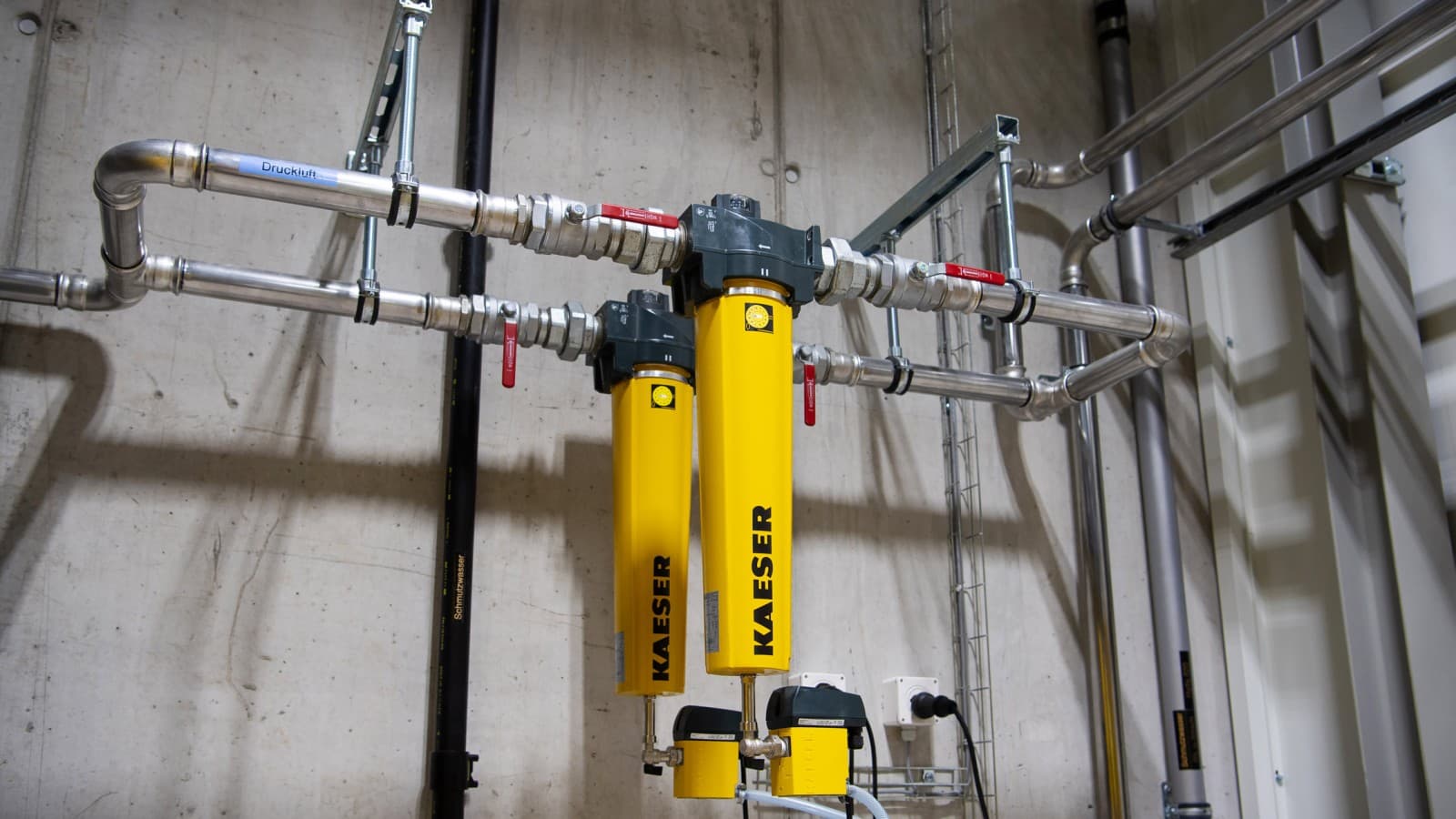 Tryckluftsfiltersystem med Geberit Mapress i rostfritt stål Tryckluftsfiltersystem med Geberit Mapress i rostfritt stål