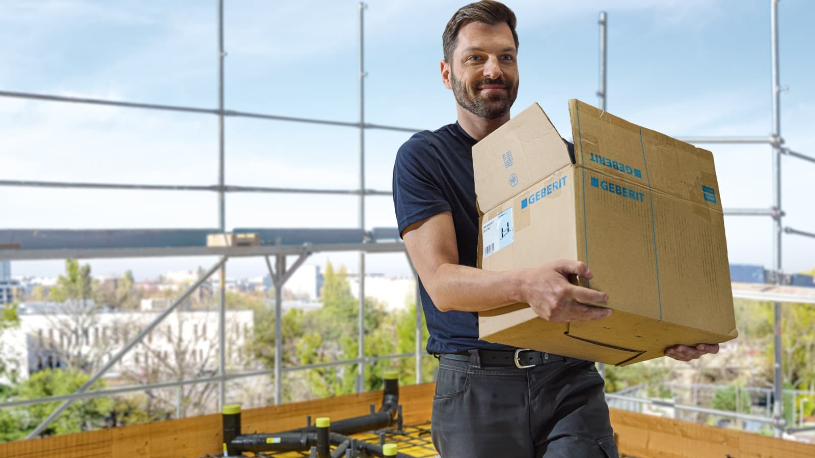 Geberit rörstöd är enkel att transportera Geberit rörstöd är enkel att transportera