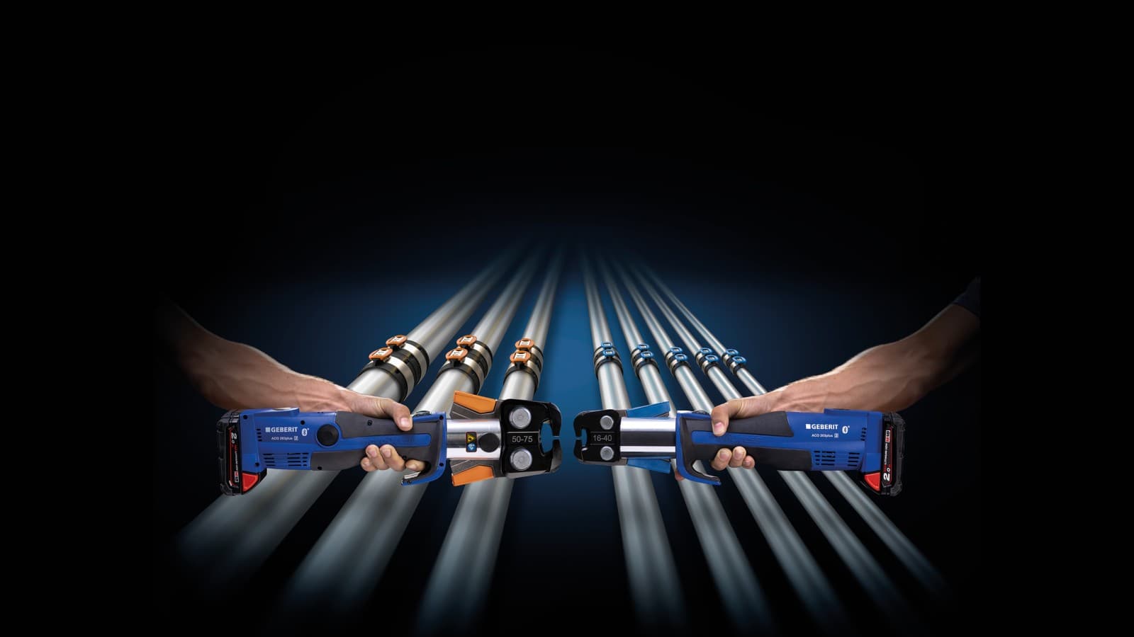 Färgkodad matchning av pressbacken till dimensioner av Geberit FlowFit kopplingar Färgkodad matchning av pressbacken till dimensioner av Geberit FlowFit kopplingar