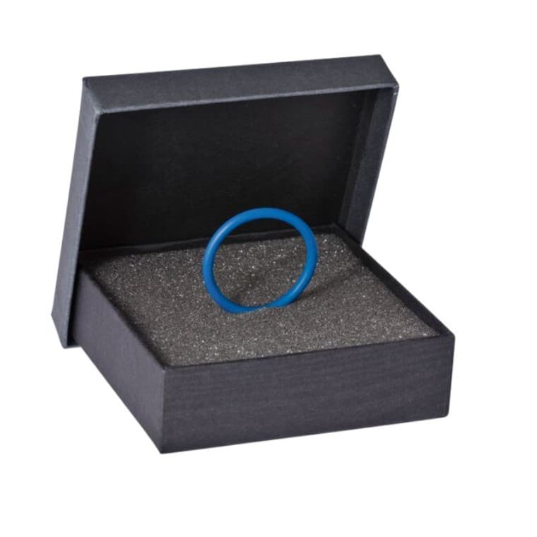 Blå profilerad o-ring i låda Blå profilerad o-ring i låda