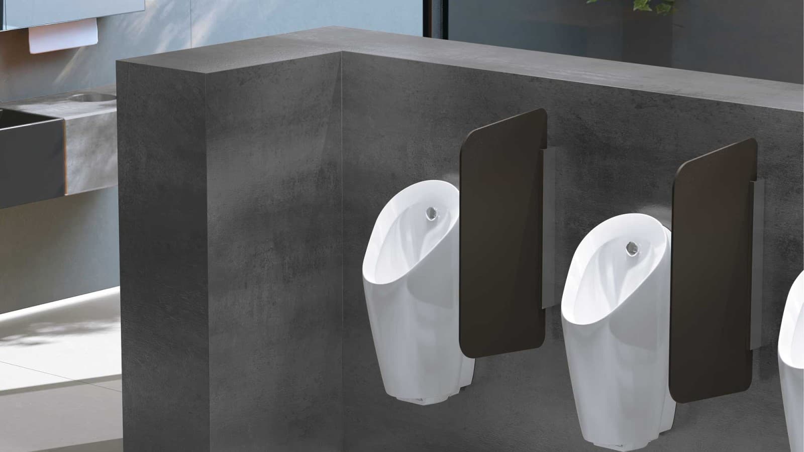Geberit Preda urinal i ett offentligt sanitetsutrymme Geberit Preda urinal i ett offentligt sanitetsutrymme