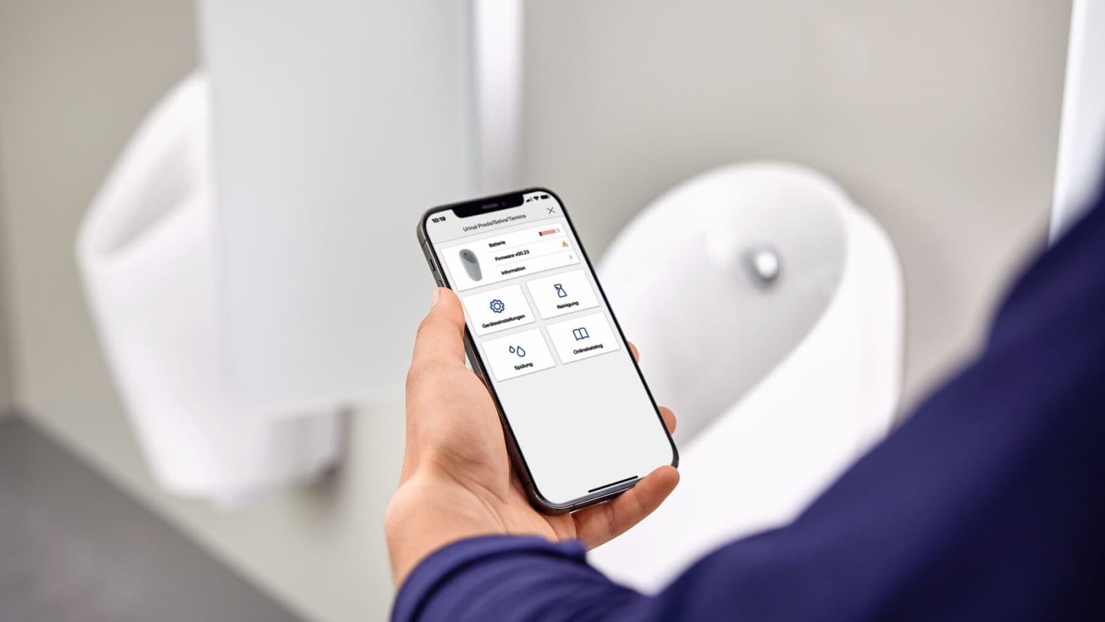 Geberit urinaler kan enkelt styras via Geberit Control app Geberit urinaler kan enkelt styras via Geberit Control app